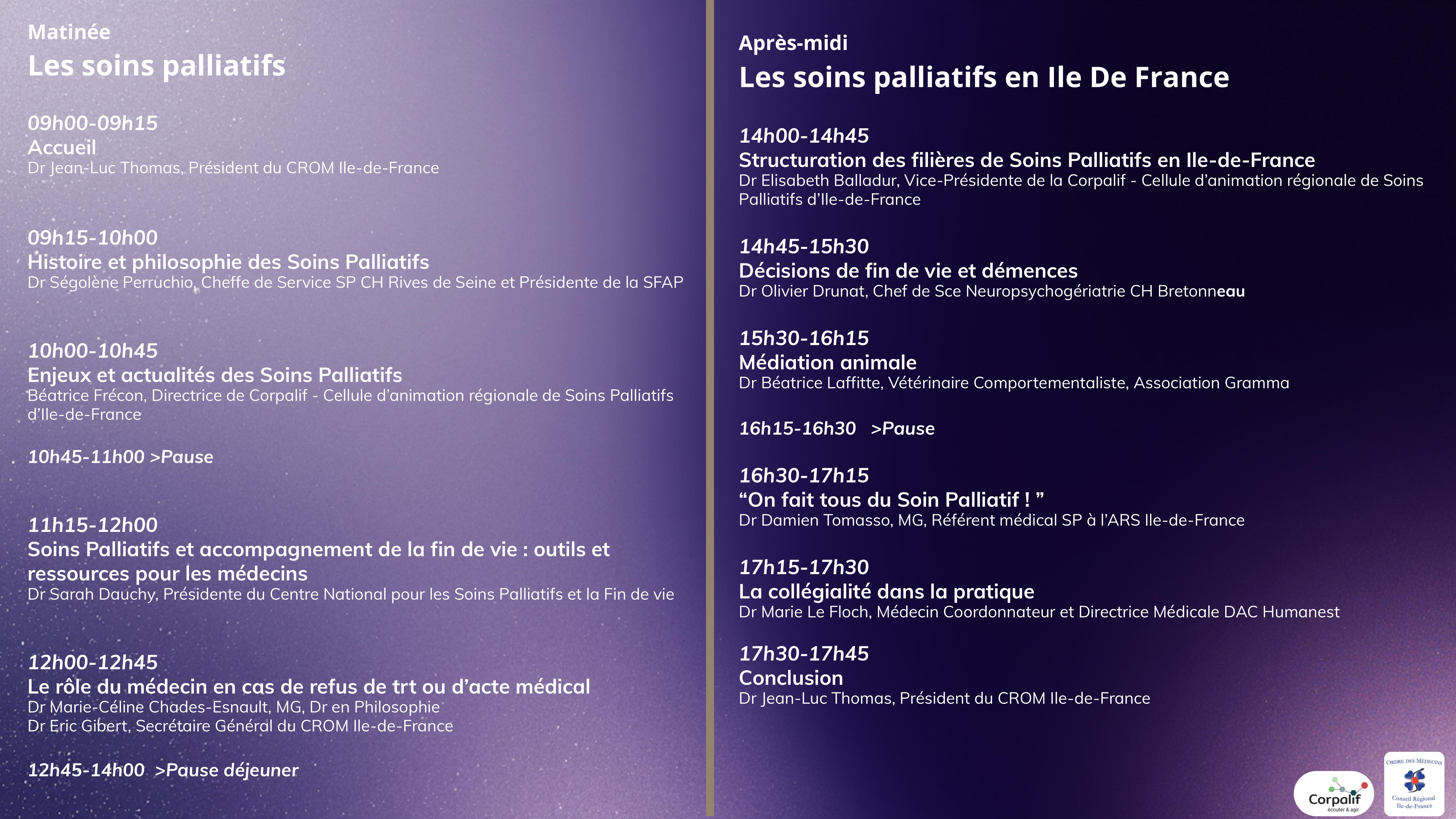 Programme journée de conférence Soins Palliatifs le 05 juin 2026