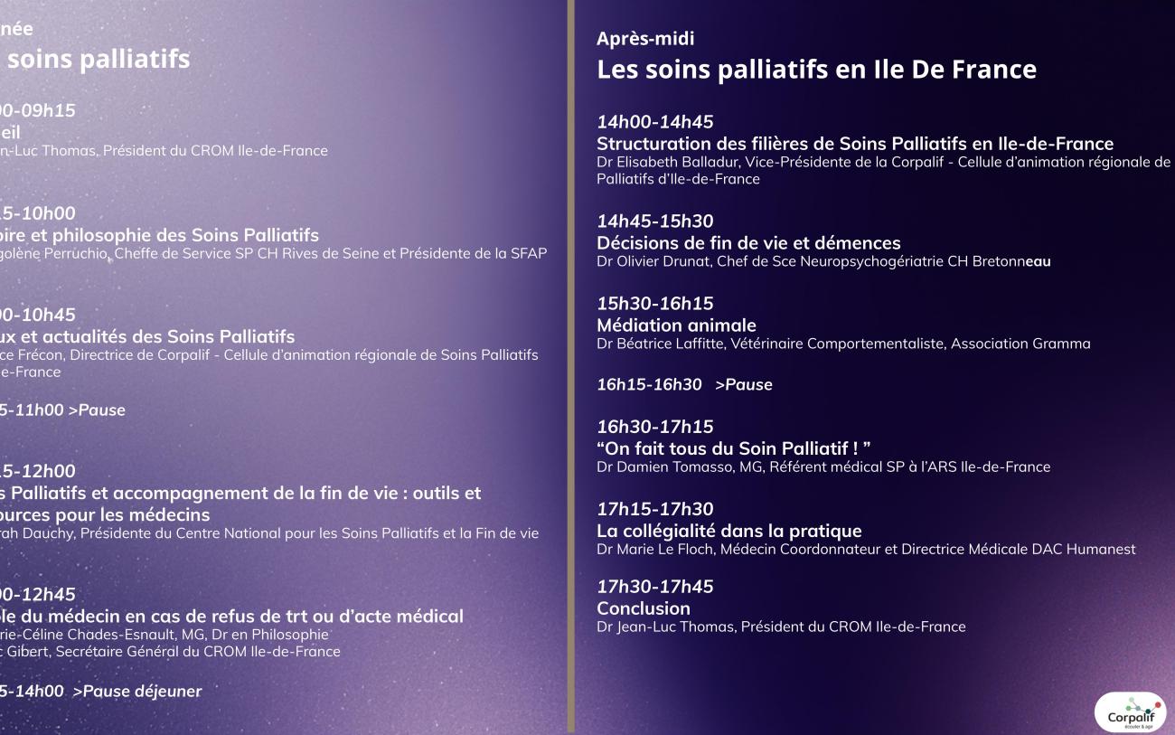 Programme journée de conférence Soins Palliatifs le 05 juin 2026